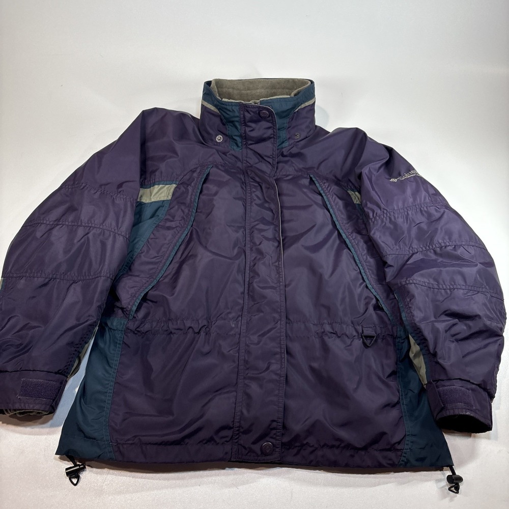 Vtg Columbia Women's 3-in-1 Interchange Jacket Medium Fleece 90s Y2K Purple NOTE
